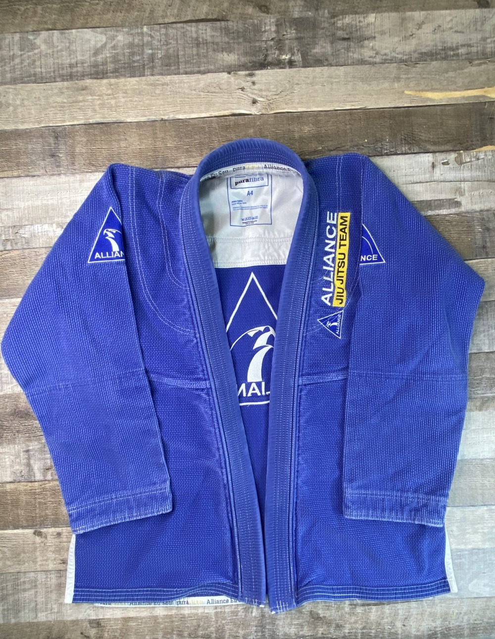 Alliance Jiu Jitsu Gi Top Mens A4 Blue Pura Fibra Brazilian BJJ Kimono Uniform